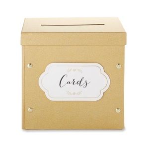 Gold glitter wedding card box